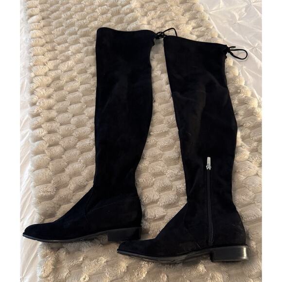 MARC FISHER Women's Renn Over The Knee Boots in black faux suede size 5.5 M - Picture 1 of 7